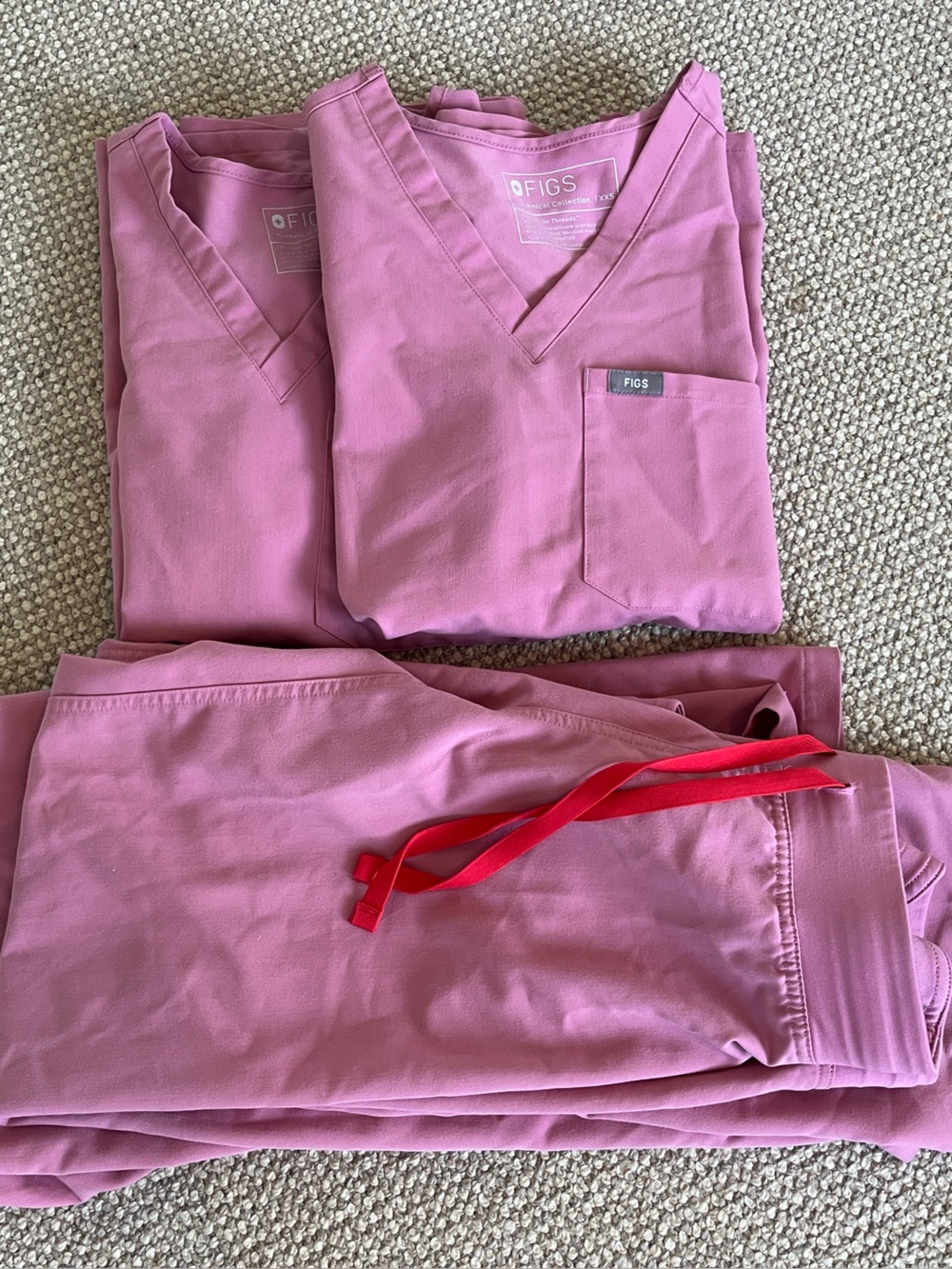 Two FIGS pink scrub sets XXS